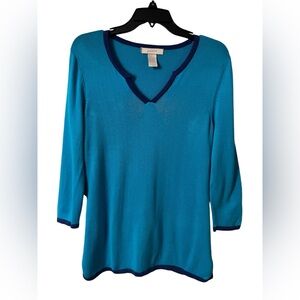 Palette small three-quarter link sleeve teal with blue trim